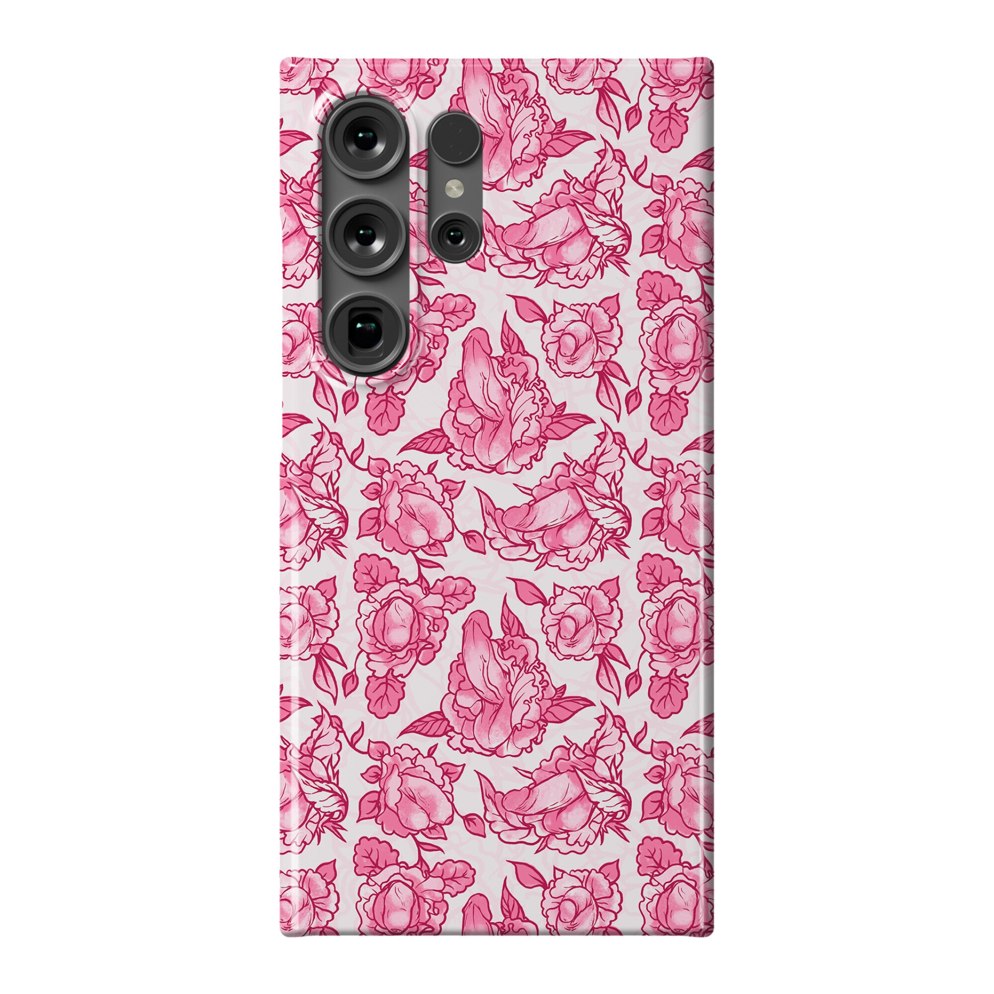 Floral Penis Pattern Pink Phone Case
